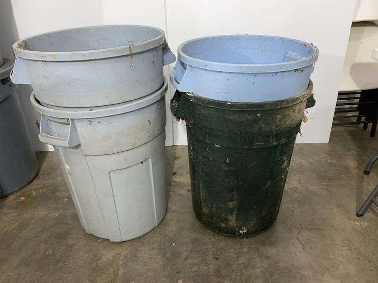 4 Trash Barrels ,Some Have Cracks