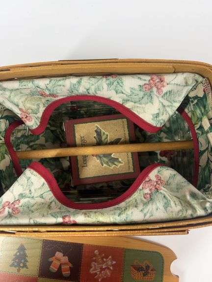 2002 Longaberger Traditions Christmas Basket, Longaberger Small Basket, Longaberger Blue Ribbon All