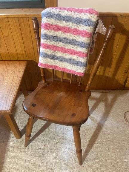 (3) wooden stands, dining chair, and other stands