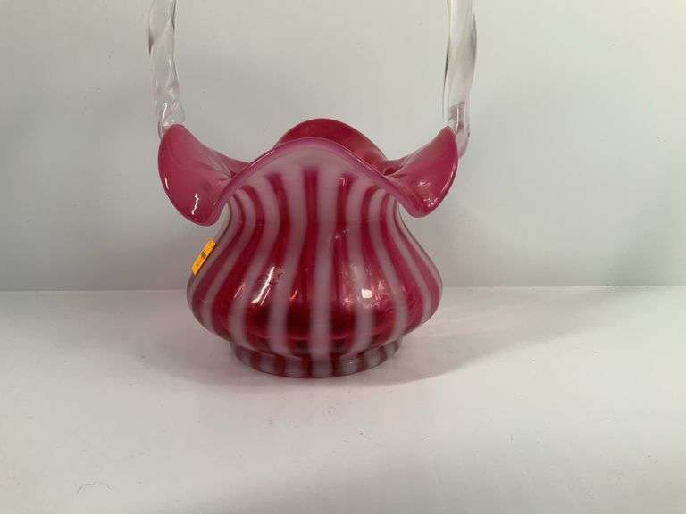 Fenton Candy Stripe Basket