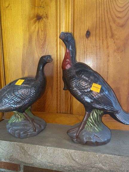 (2) Ceramic Turkey Decor