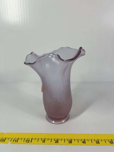 Fenton Pink Fluted Vase