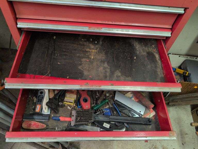 Homak 2-piece tool chest on wheels with contents