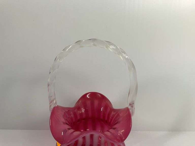 Fenton Candy Stripe Basket