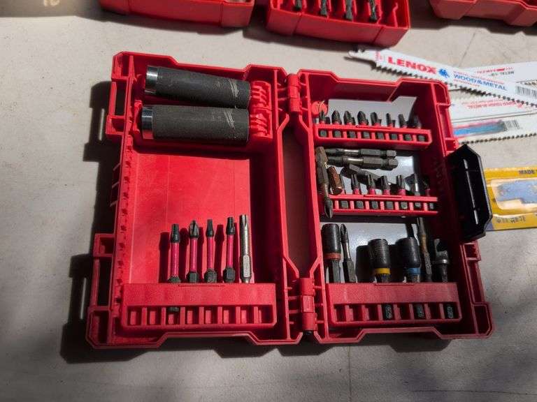 Milwaukee drill bits, sawzall blades, and other drill attachments