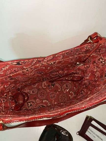 Woven Purse with Faux Leather Purse Straps and Wallets