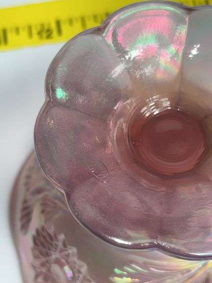 Fenton Lilac Carnival Glass Compote