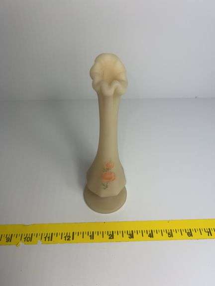 Fenton Custard Satin Bud Vase