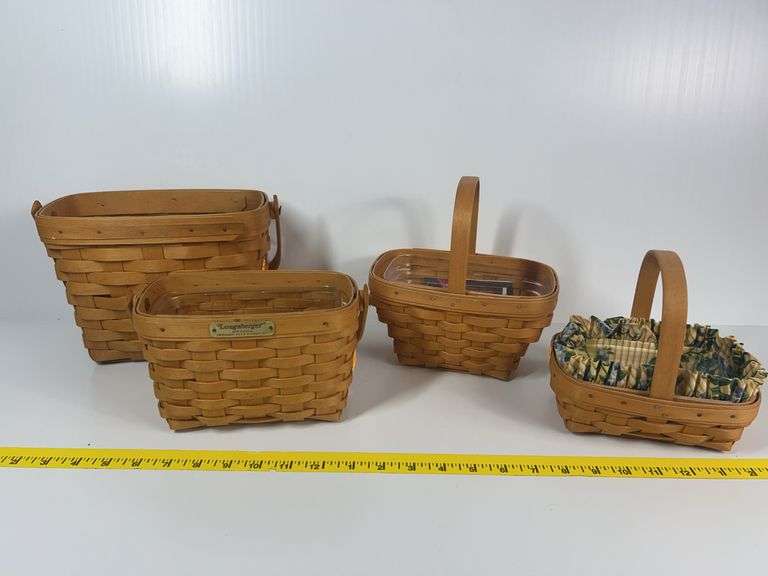 Longaberger Small Comforts 17558, Longaberger 1996 Edition Dresden Tour Basket II, (2) Longaberger B