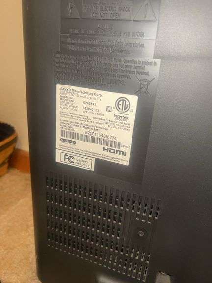 Sanyo 46” Television WITHOUT REMOTE