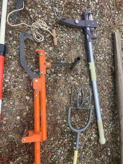 Post hole digger, tamper, extended trimmer, carriers, and more