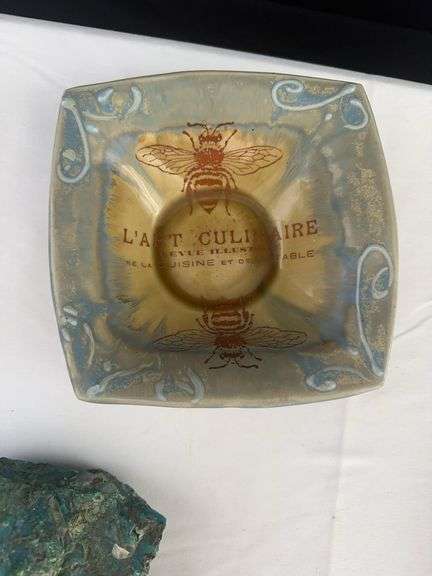 (2) Bowls, Canister, Leaf Decor, and other misc.