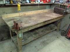 Wooden work bench - contents not included
