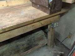 Wooden work bench - contents not included