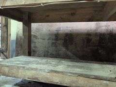 Wooden work bench - contents not included