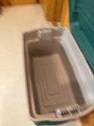 (2) matching Rubbermaid totes