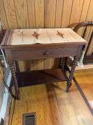 Twin bed frame with matching nightstand and comforter