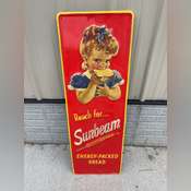 Sunbeam Bread Sign 42” H 14” - Kaufman Realty & Auctions