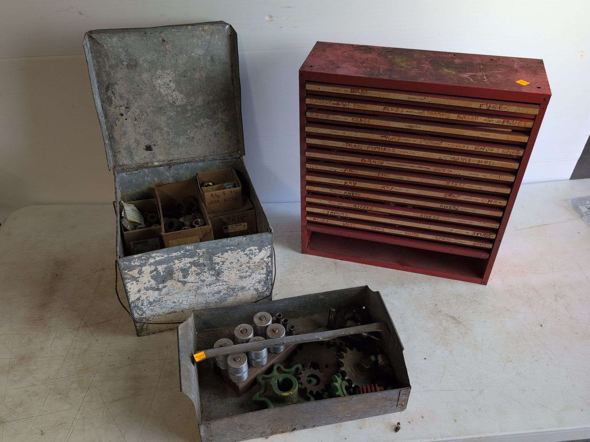 Hardware organizer with contents and more