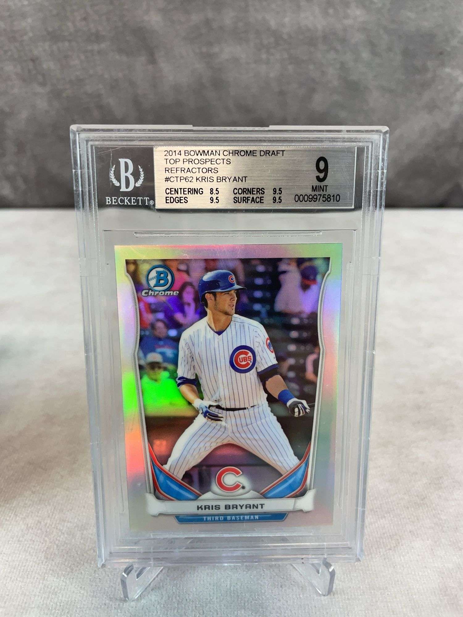 2014 Bowman Chrome Draft Top Prospects #CTP62 Refractor Kris Bryant RC BGS 9