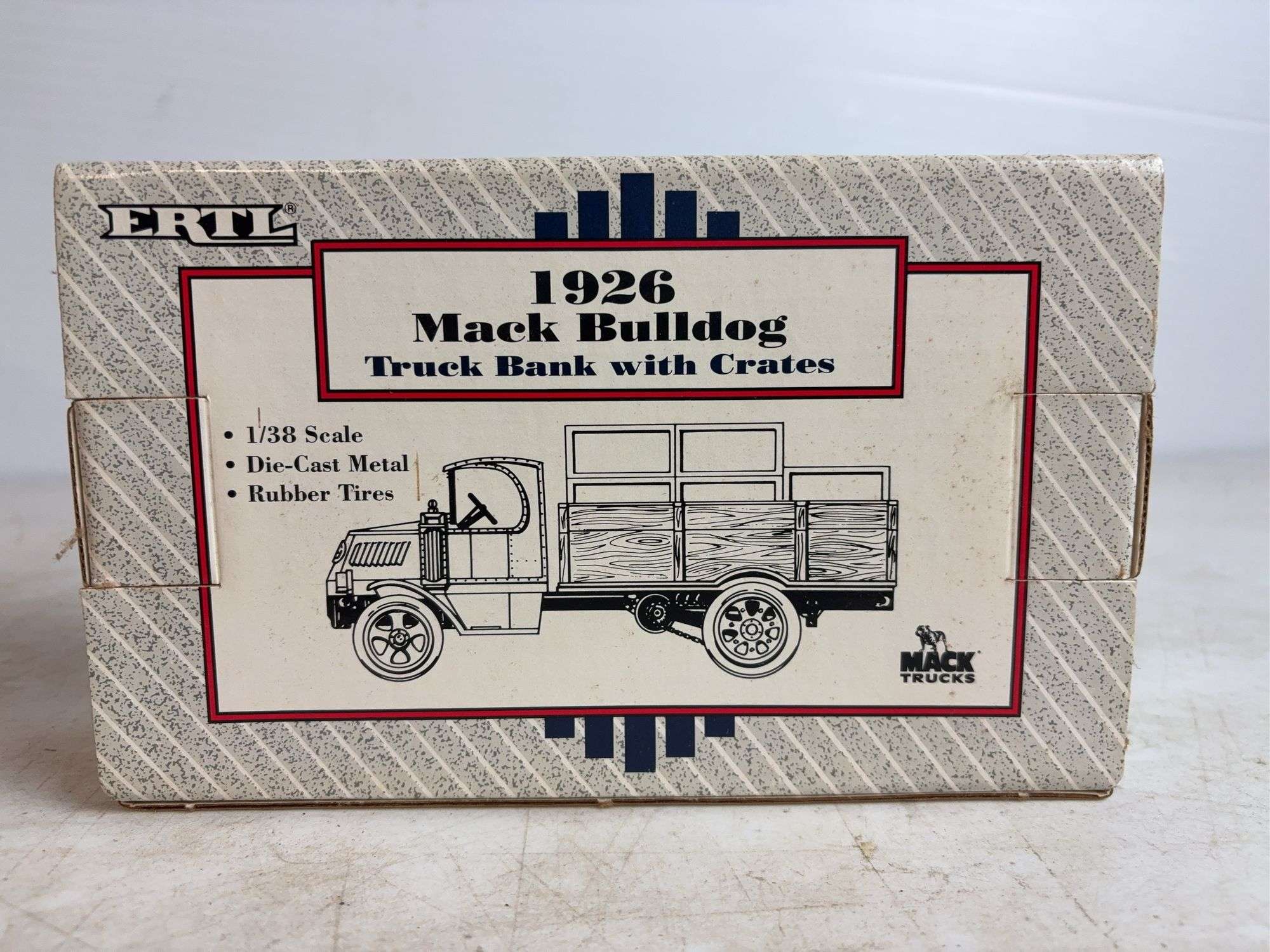 (2) model truck banks - Deere & Company - 1/30 scale & Mack Bulldog - 1/38 scale