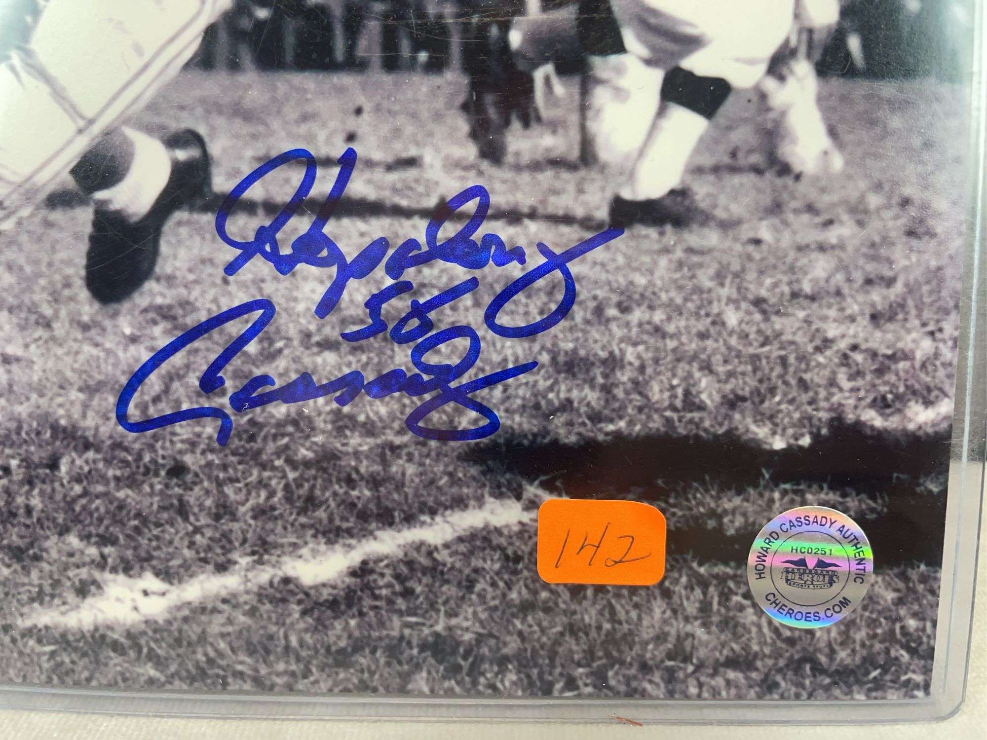 Hopalong Cassady signed black & white action photo, Hopalong hologram cert