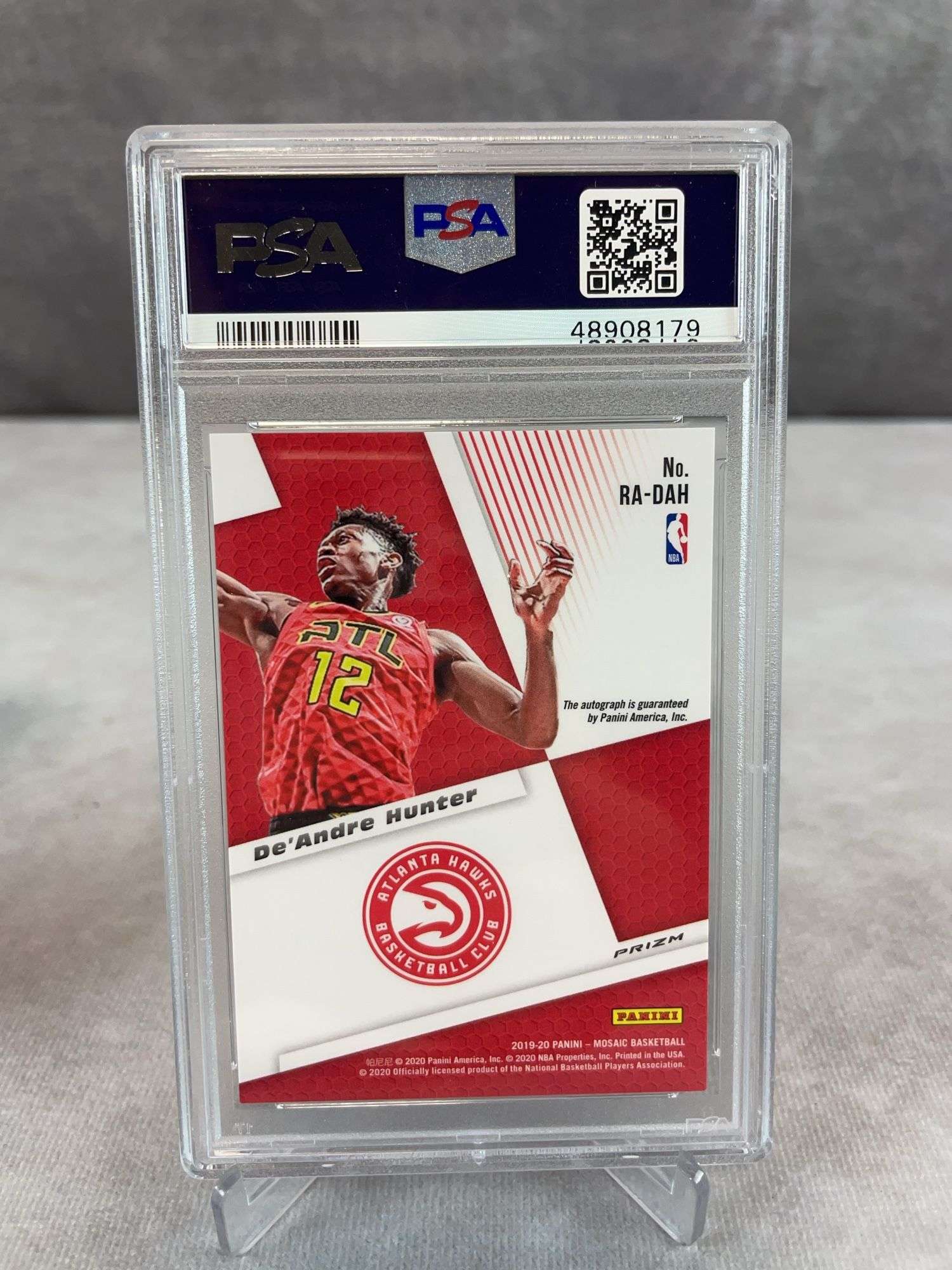 2019 Mosaic Rookie Autographs #RADAH De'Andre Hunter RC Mosaic Prizm PSA 9