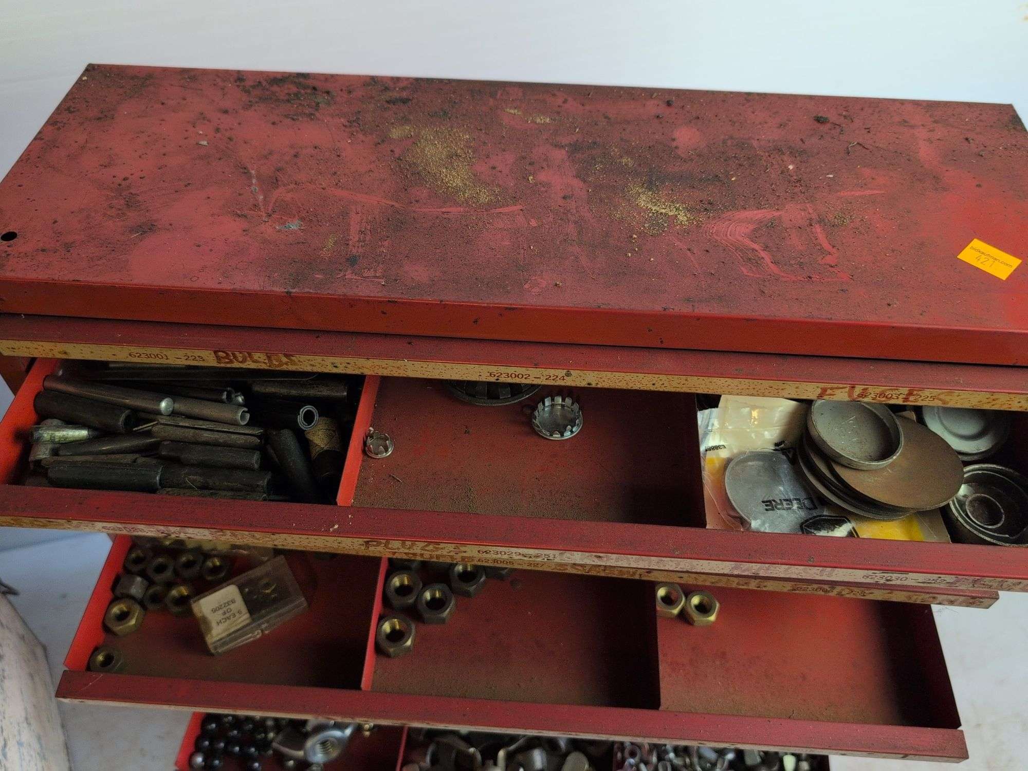 Hardware organizer with contents and more