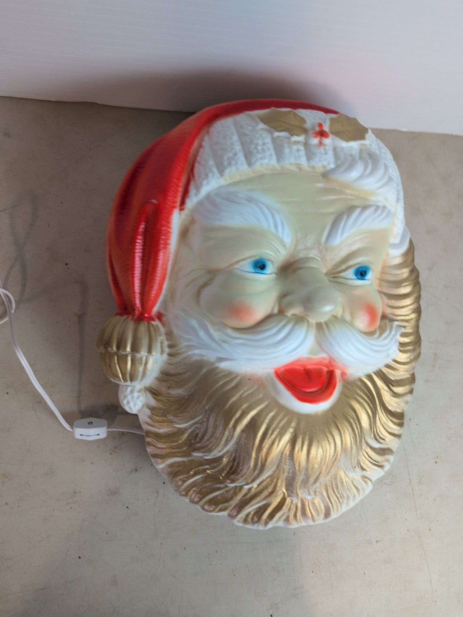 Santa head blow mold - works - 16" tall