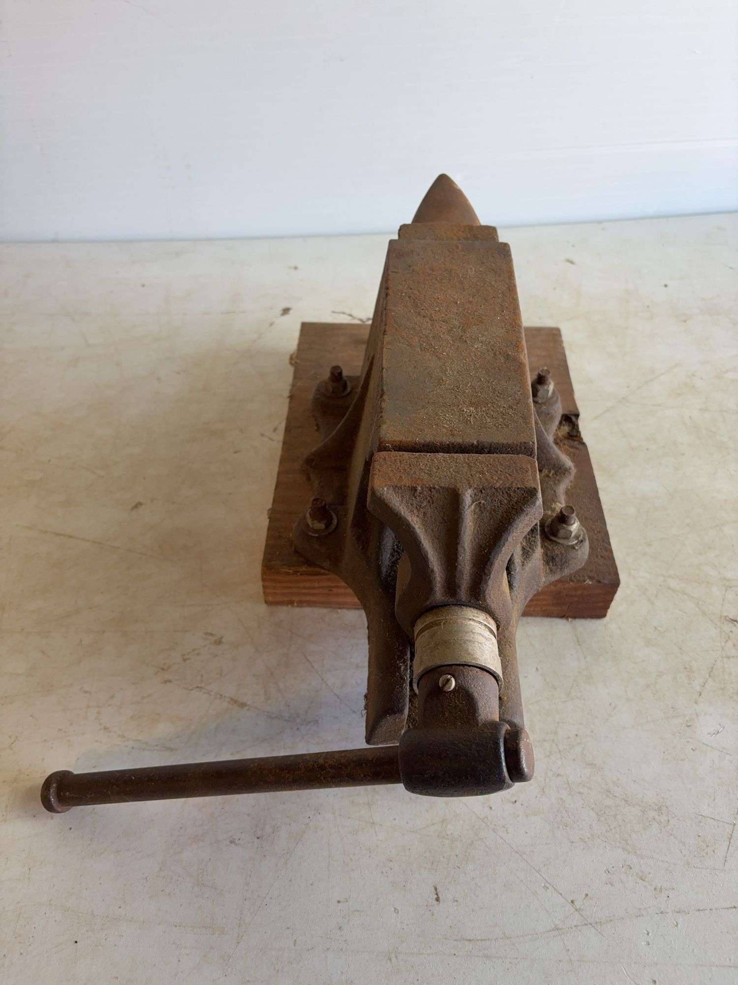Anvil/bench vise and safety goggles