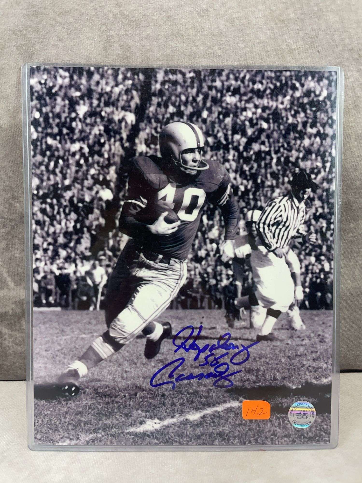 Hopalong Cassady signed black & white action photo, Hopalong hologram cert