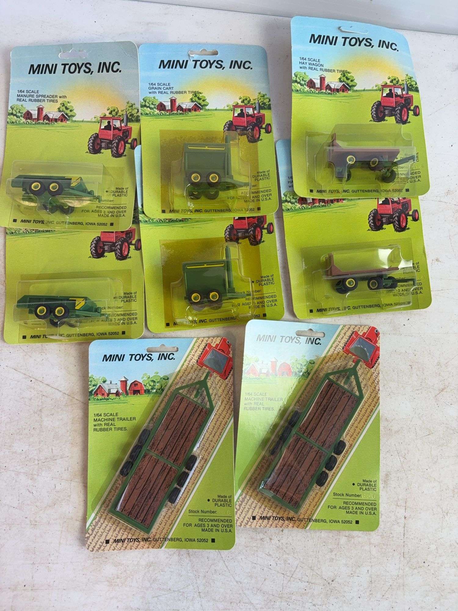 (8) Mini Toys farm equipment toys - 1/64 scale