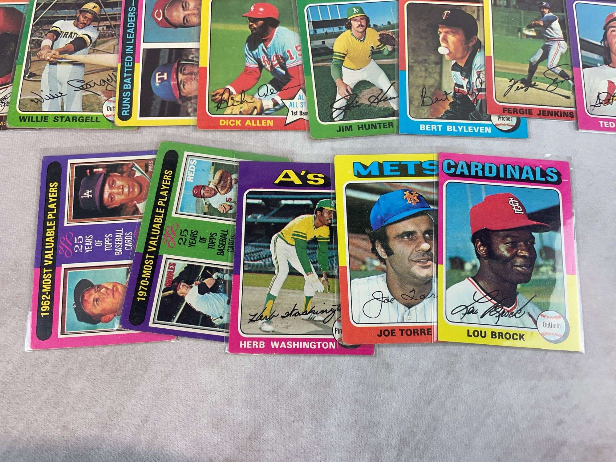 (24) 1970's Topps Baseball Cards - Carew, Parker, Hunter & Others