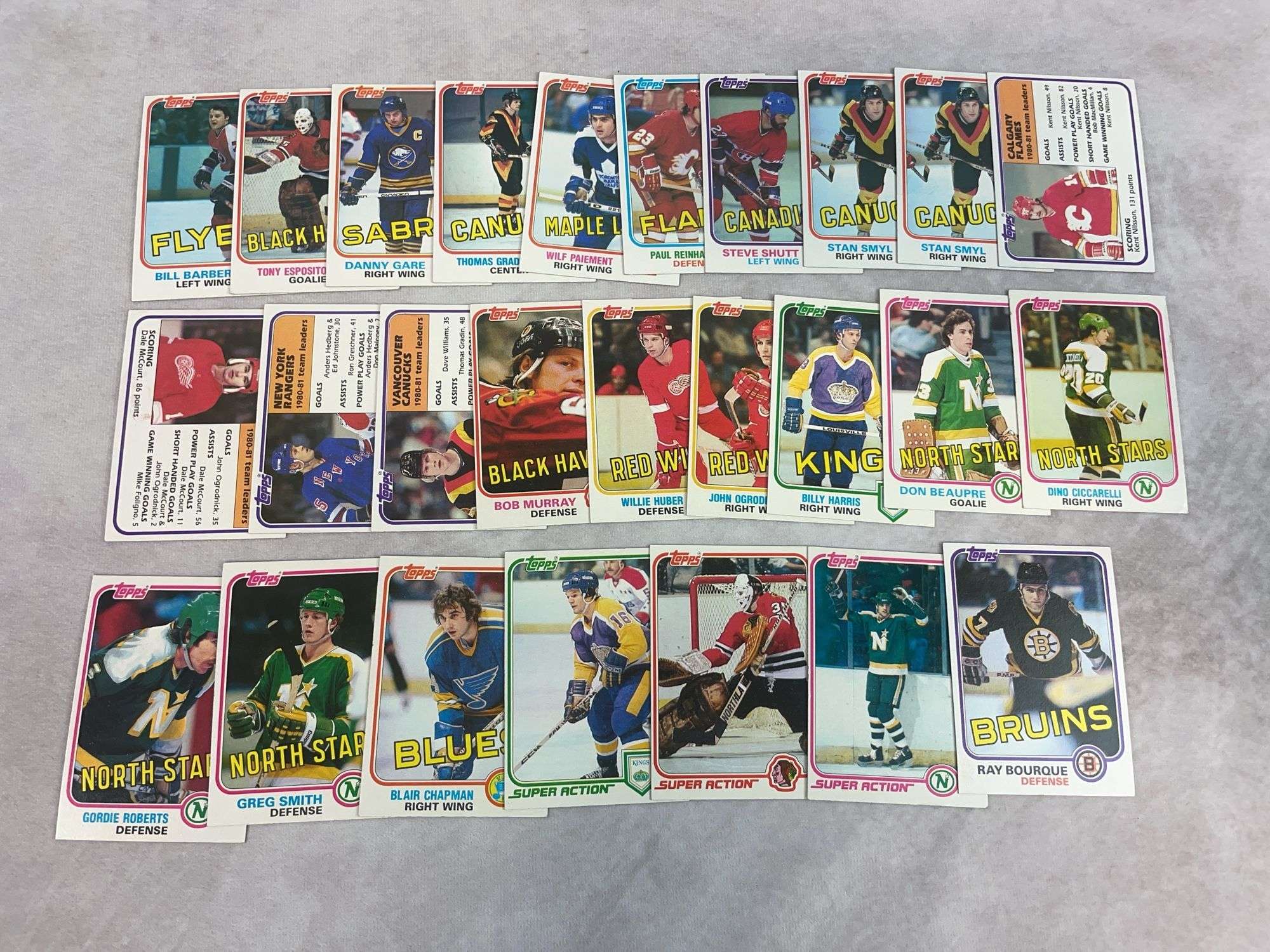 1981-1982 Topps Hockey lot of 25 w/ Ray Bourque