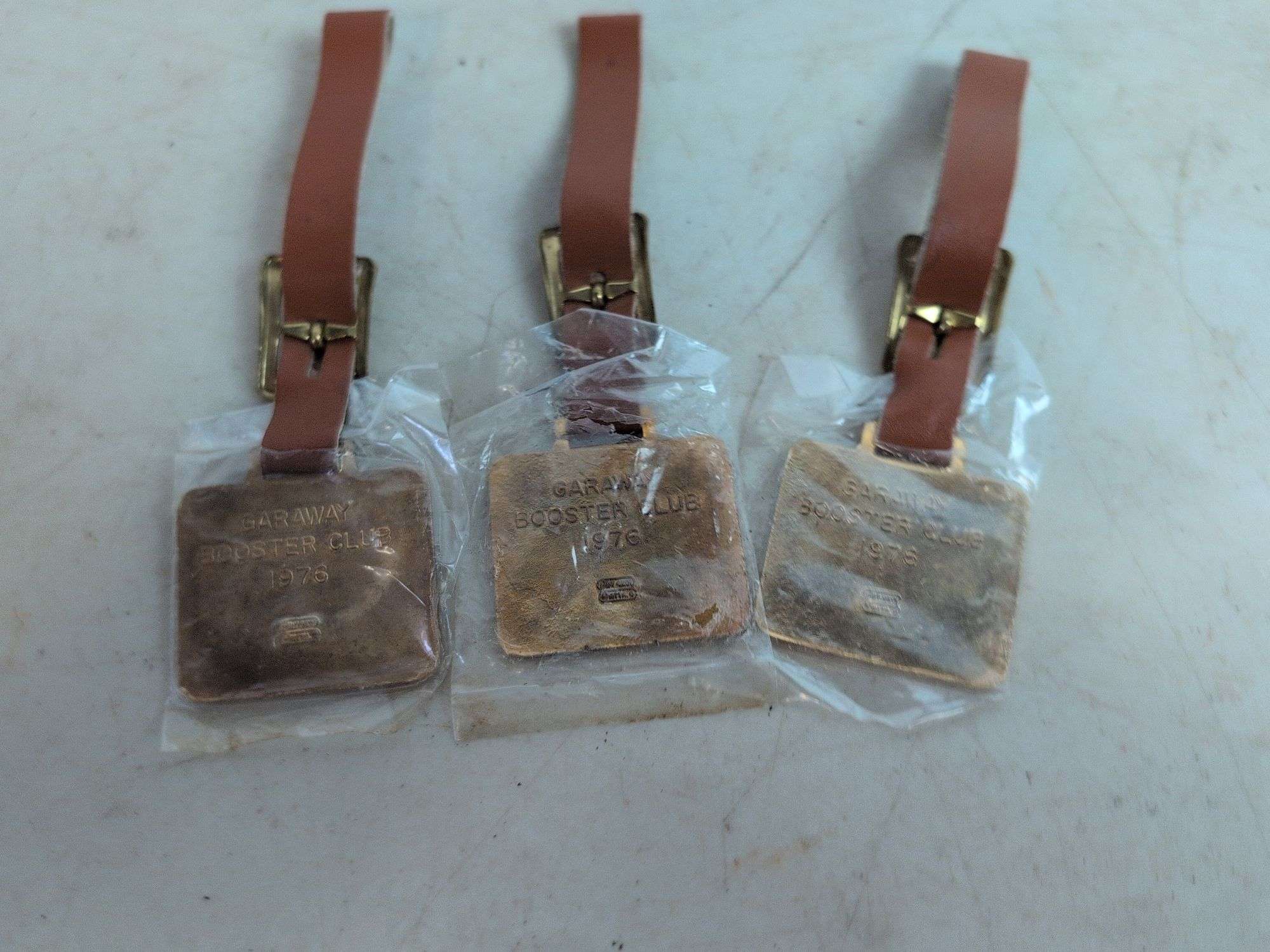 (3) 1976 Garaway booster club Watch Fobs