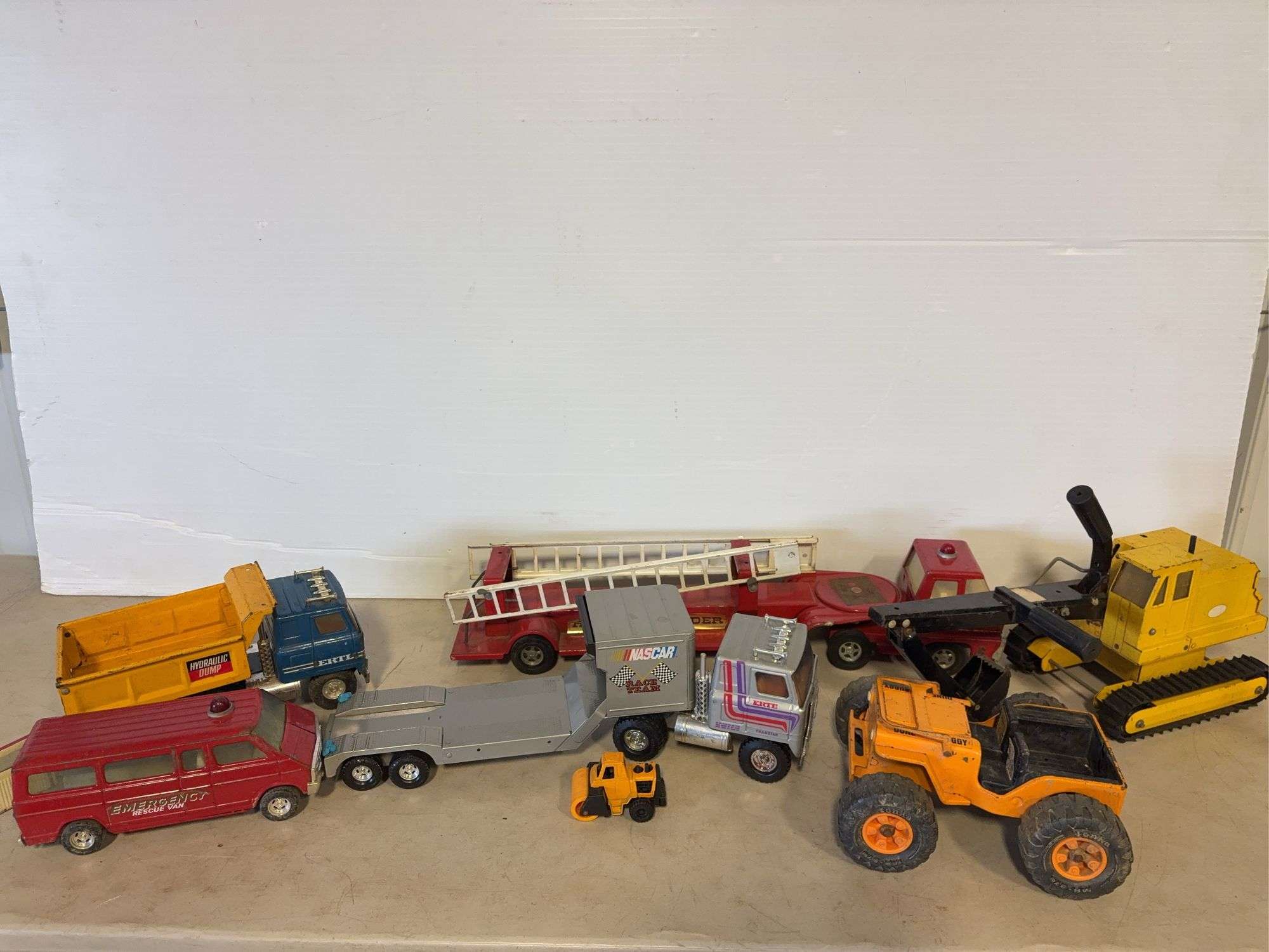 Toy trucks and other vehicles with tote - Tonka, Ertl, and more