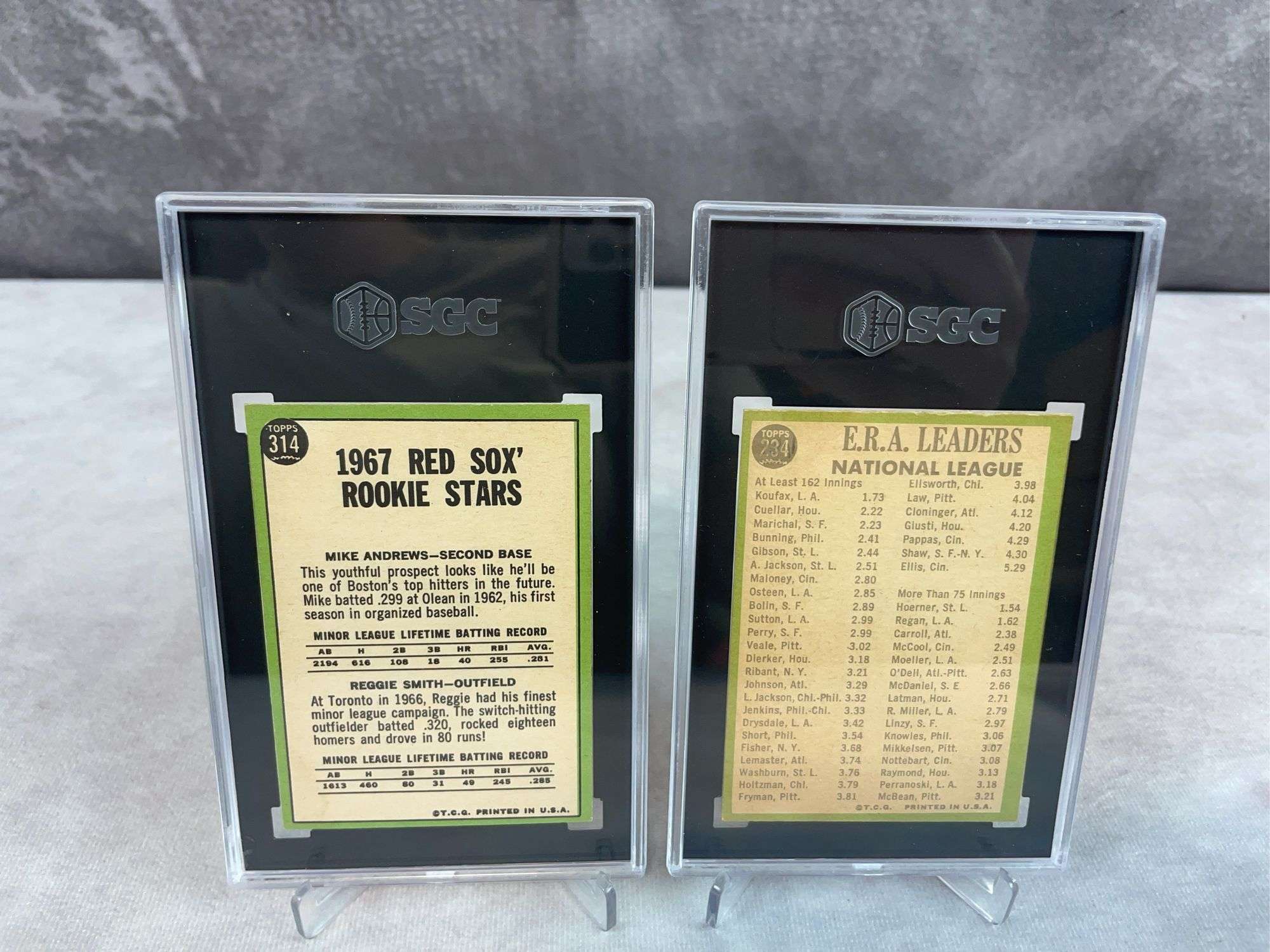 1967 Topps NL ERA Leaders & Andrews/Smith - SGC 3 & SGC 6