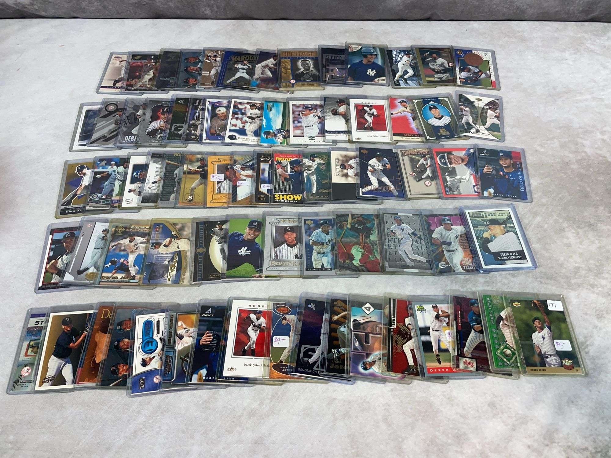 70+ Derek Jeter Card Lot: Rookies, Inserts - All Top Loaded