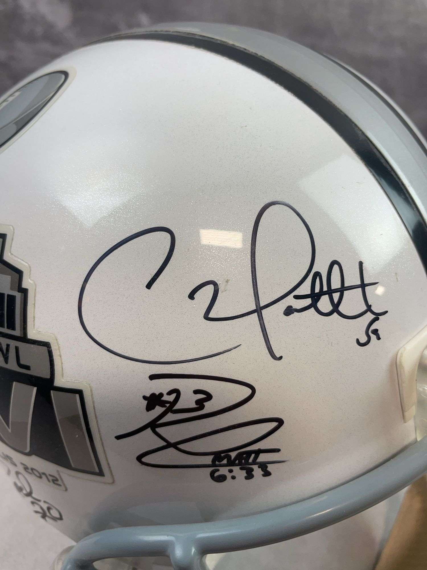 Full Size Super Bowl Helmet with 12 Signatures