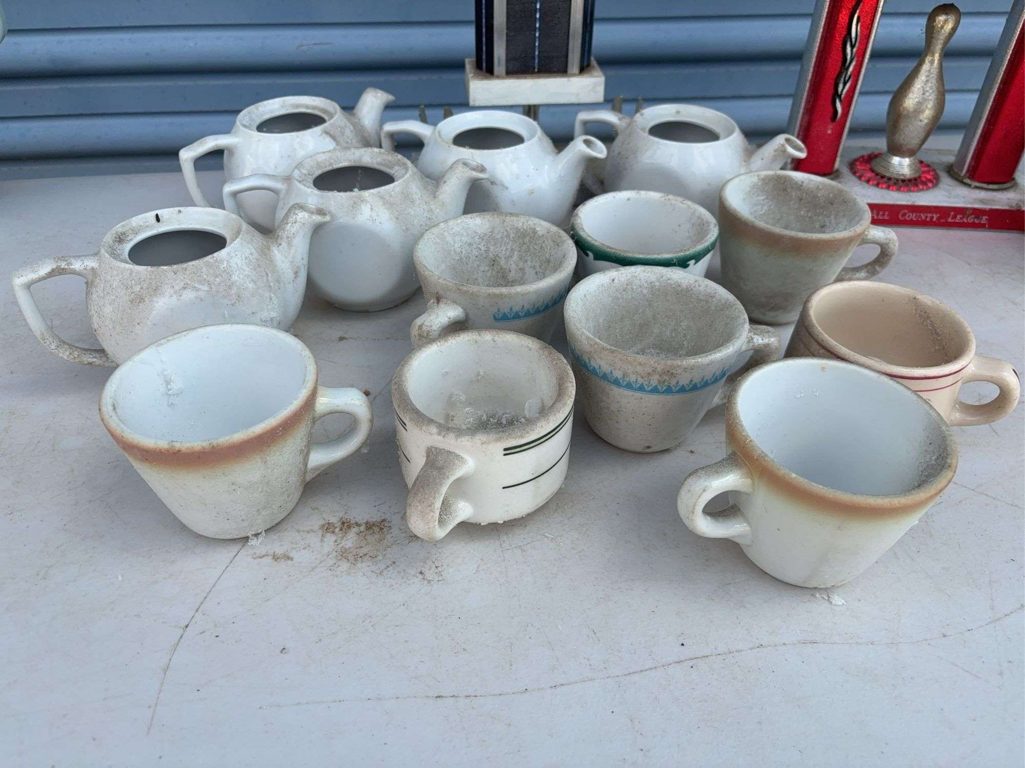 Mugs, mini teapots and misc. trophies