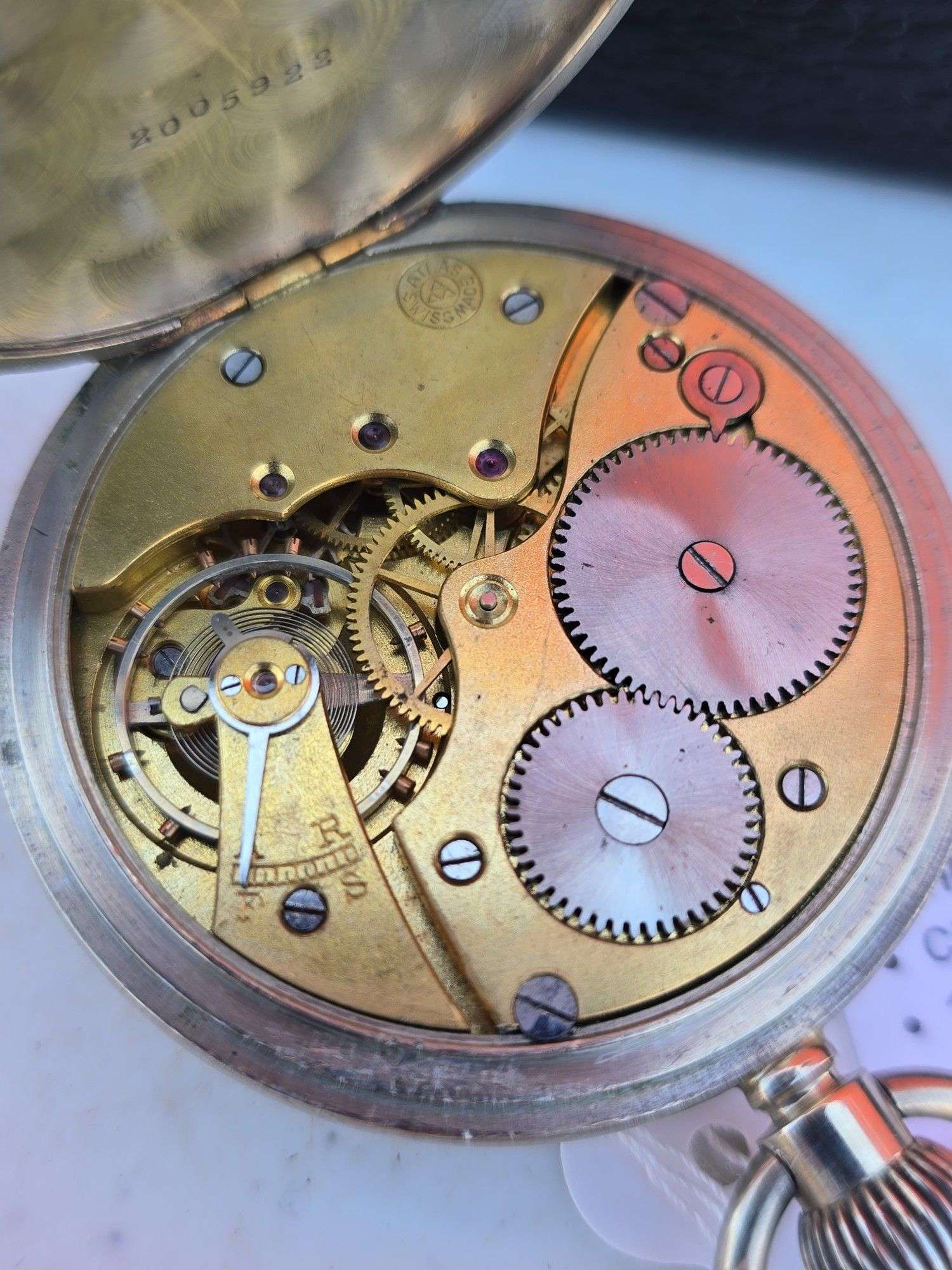 1910 ATLAS THE BISLEY 15 JEWEL WINDUP POCKET WATCH WORKS