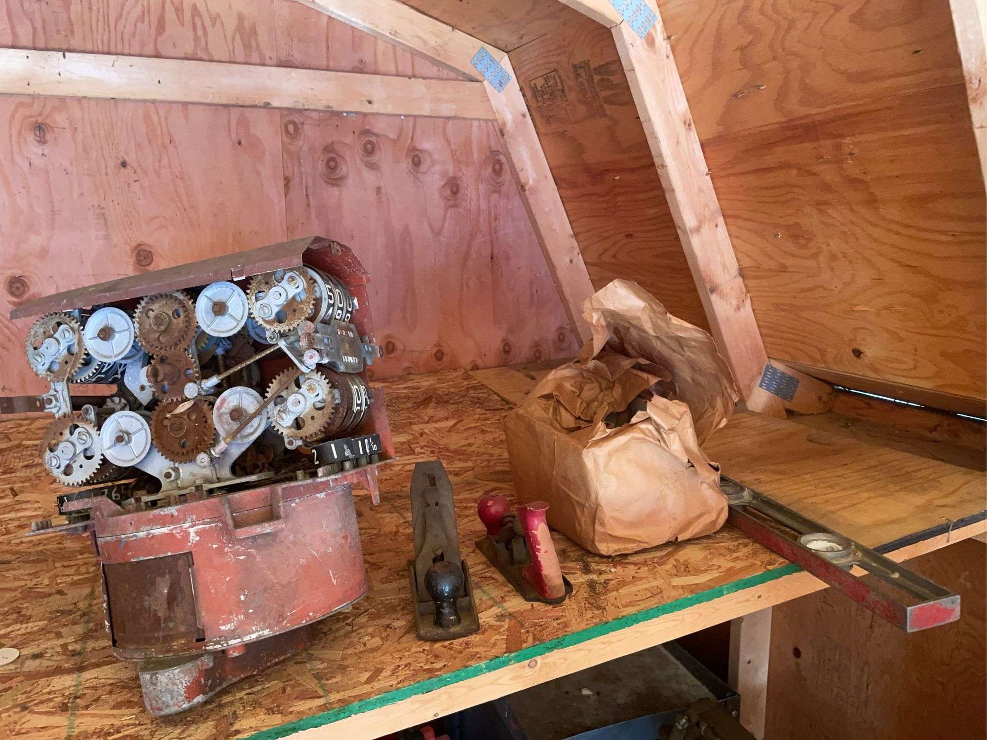 Misc. Tools and parts including antique planes, level & misc.