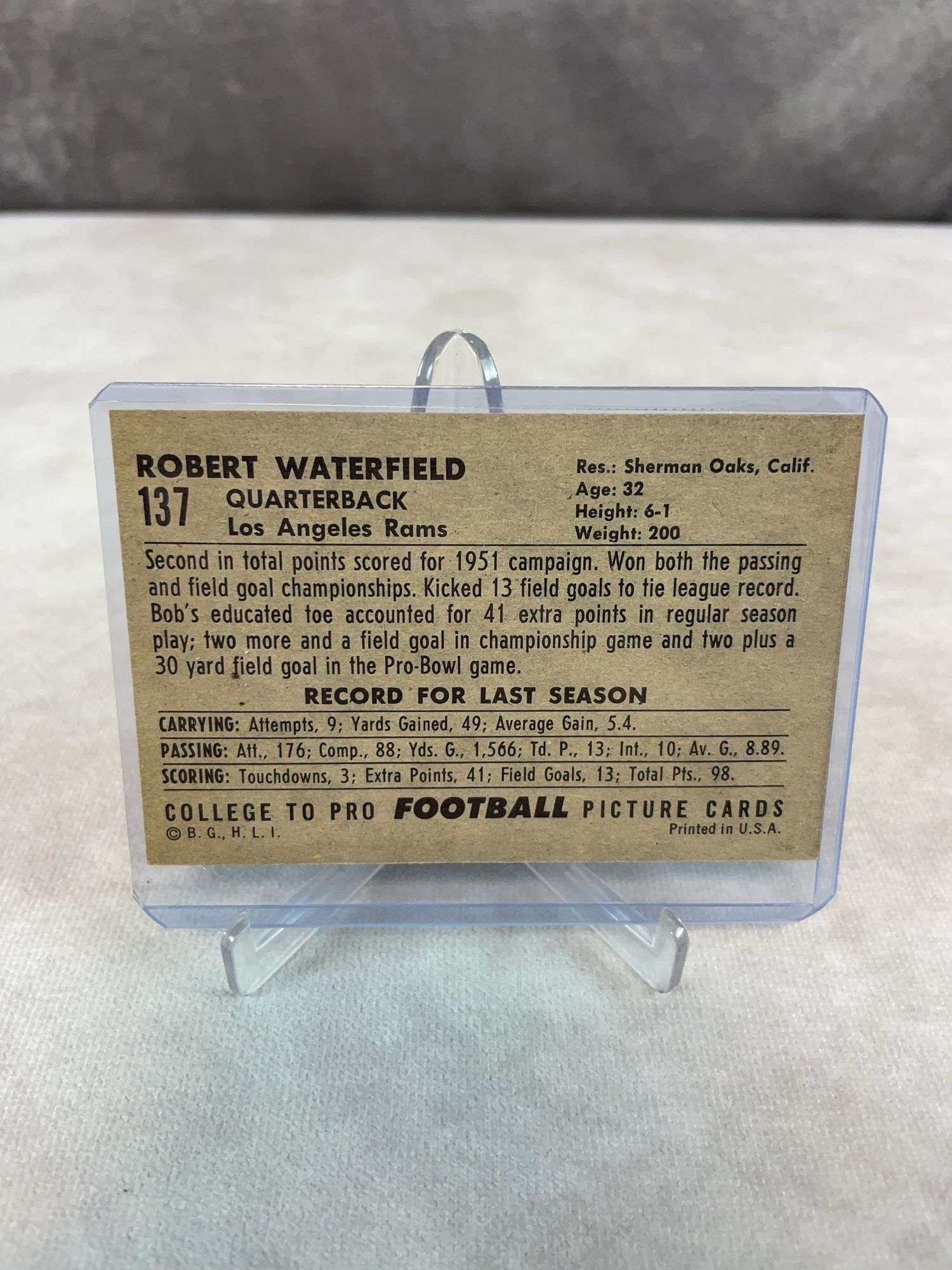 1952 Bowman football large : Bob Waterfield