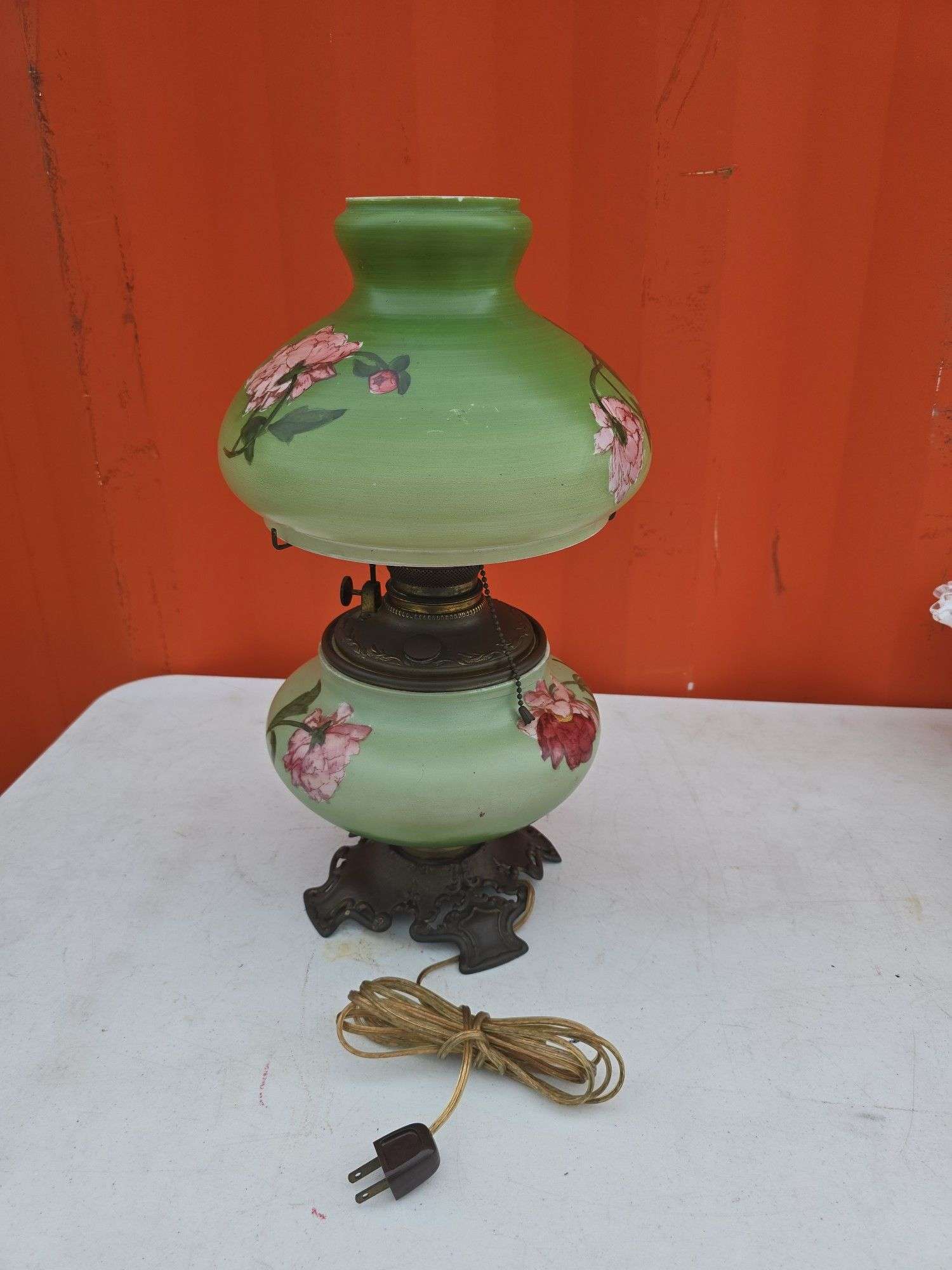 VINTAGE LAMP HAND PAINTED