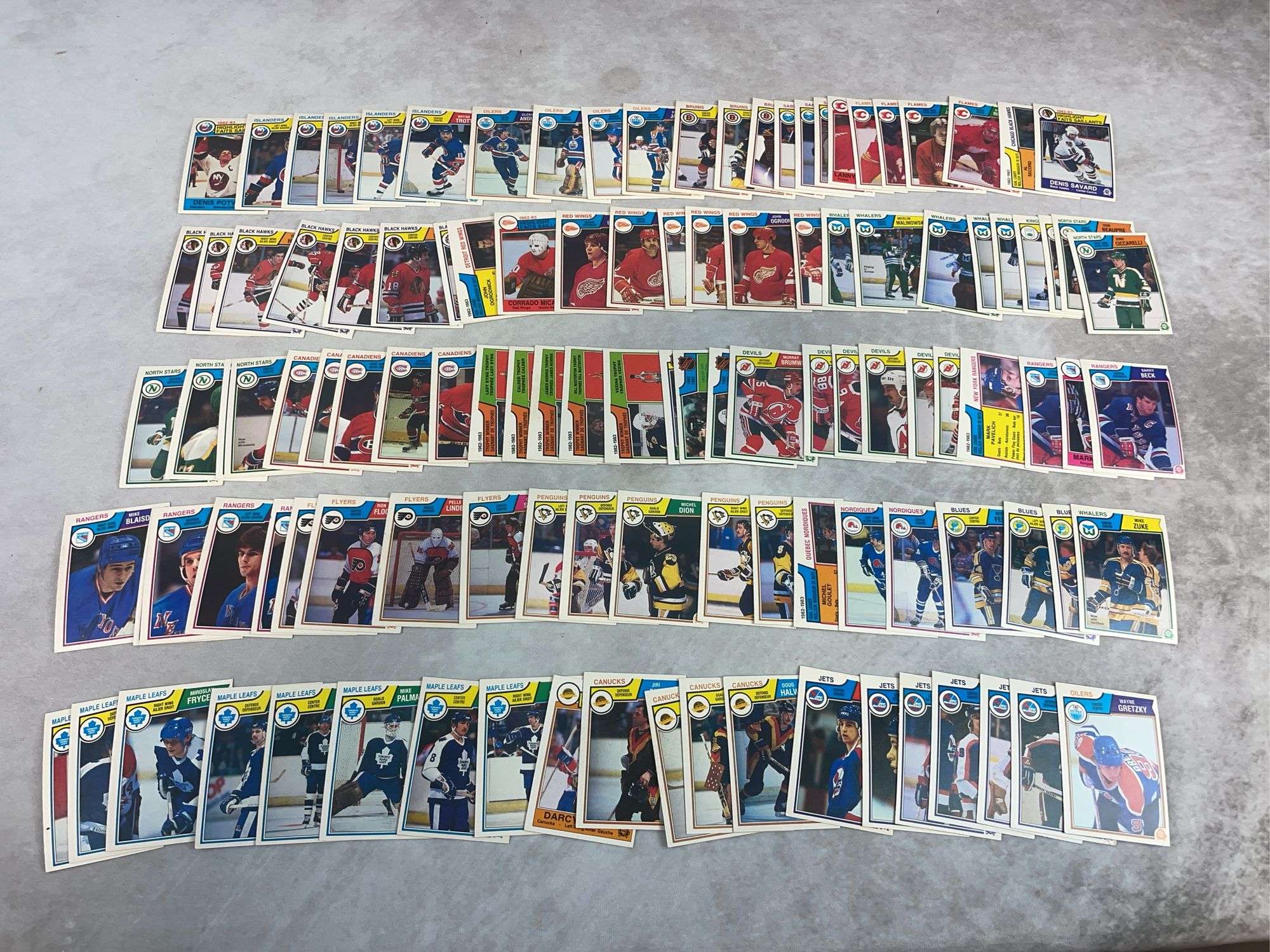 1983-1984 O.P.C. Hockey 100+ cards, no duplicates, all in order