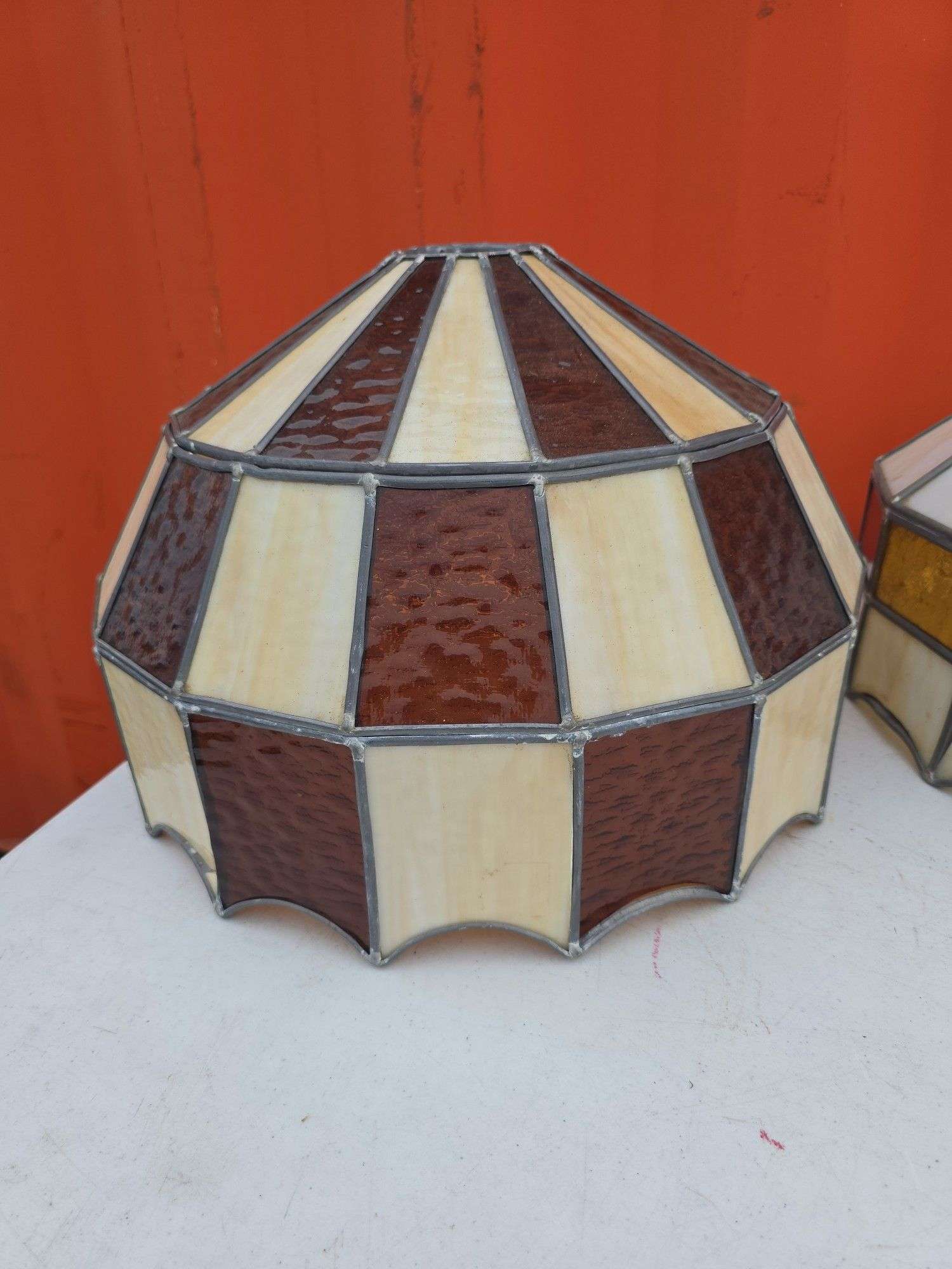 LEADED GLASS LAMP SHADE