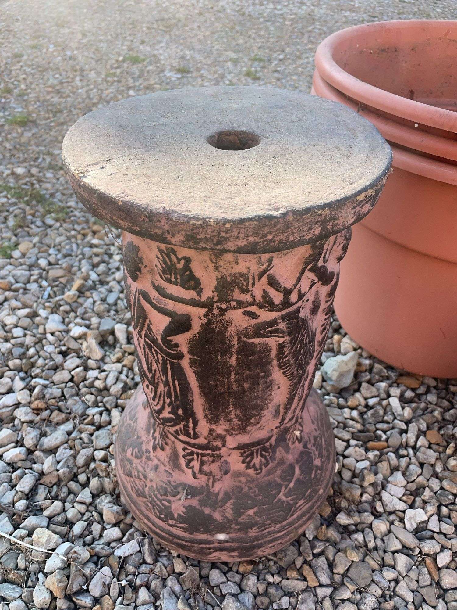 (6) planters and plant stand