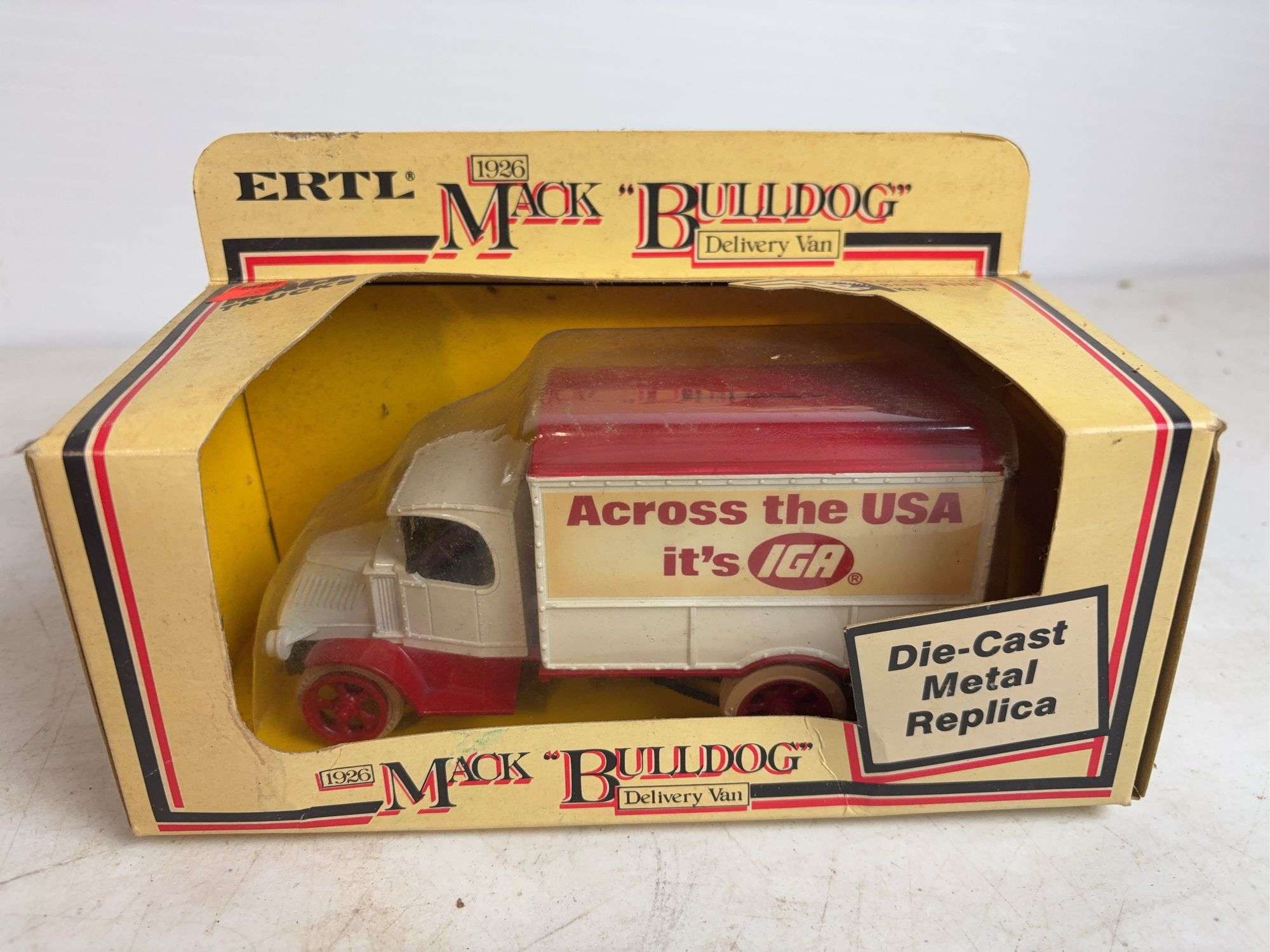(3) Ertl diecast model car coin banks - '48 Chevy, '18 Ford, and '26 Mack "Bulldog" - (2) 1/25 scale