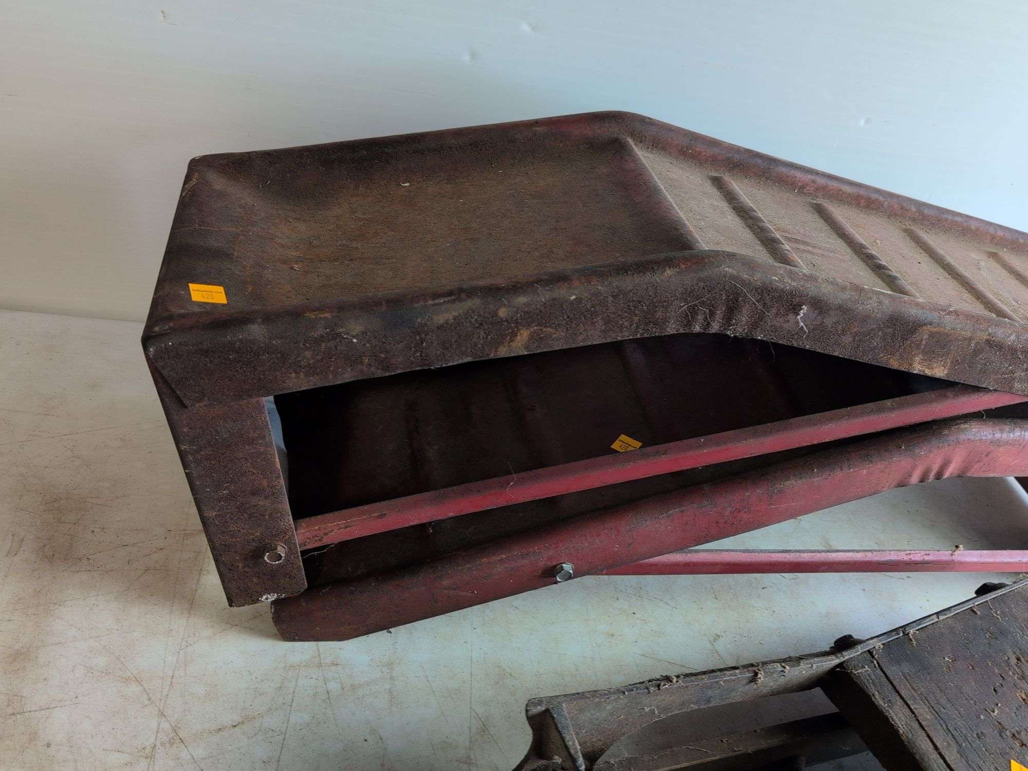 (2) metal ramps and antique piece