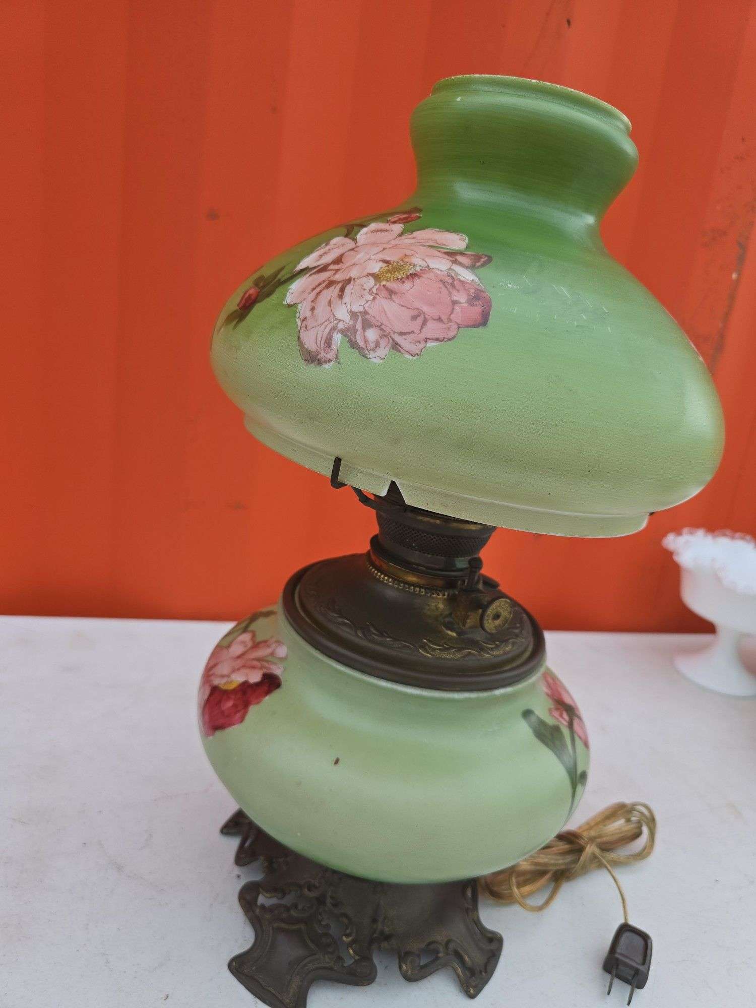 VINTAGE LAMP HAND PAINTED